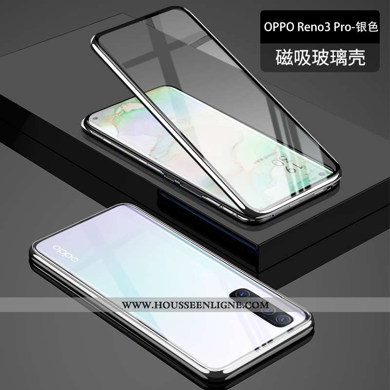 Housse Oppo Reno 3 Pro Protection Verre Net Rouge Border Nouveau Coque Transparent
