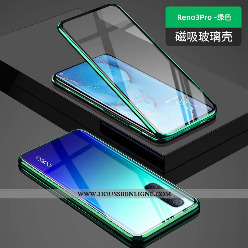 Housse Oppo Reno 3 Pro Protection Verre Net Rouge Border Nouveau Coque Transparent