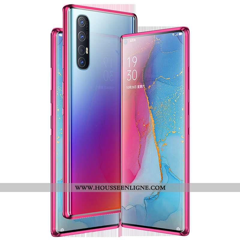 Housse Oppo Reno 3 Pro Protection Verre Net Rouge Border Nouveau Coque Transparent