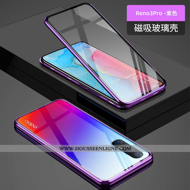 Housse Oppo Reno 3 Pro Protection Verre Net Rouge Border Nouveau Coque Transparent