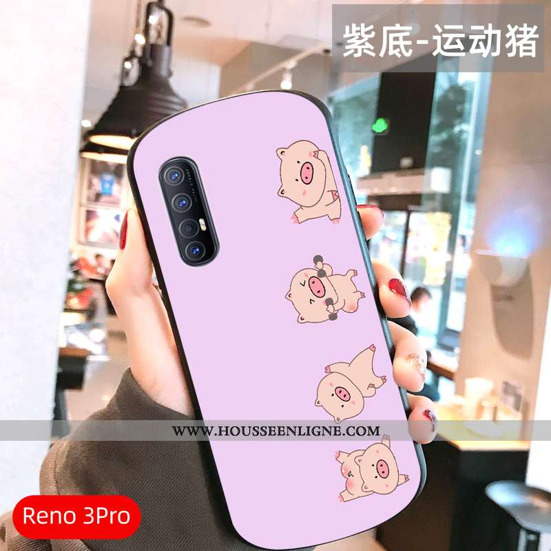 Housse Oppo Reno 3 Pro Ultra Légère Tout Compris Téléphone Portable Miroir Vent Incassable Rose