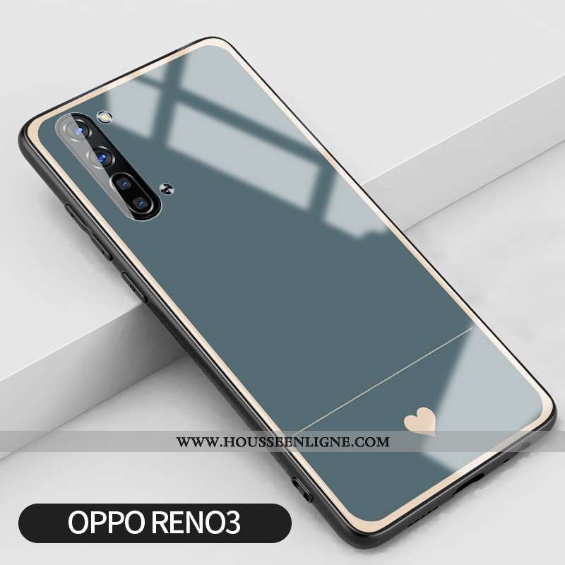 Housse Oppo Reno 3 Protection Verre Coque Or Petit Clair Vent Gris