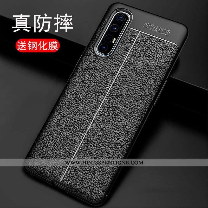 Housse Oppo Reno 3 Silicone Coque Incassable Noir Cool Téléphone Portable Luxe