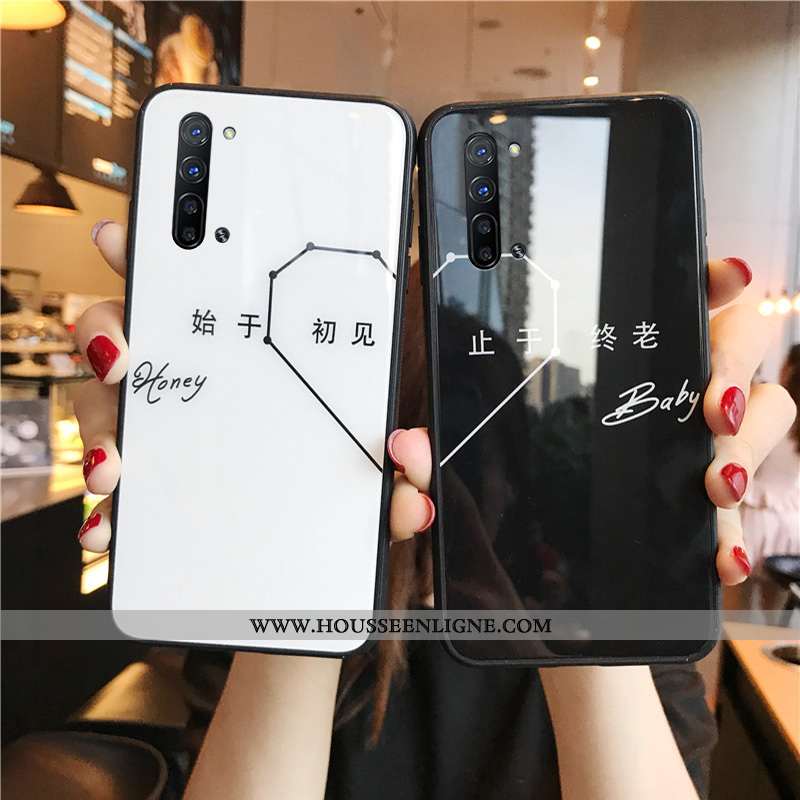 Housse Oppo Reno 3 Tendance Protection Téléphone Portable Simple Blanc Verre Étui Blanche