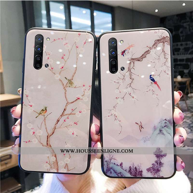 Housse Oppo Reno 3 Tendance Silicone Téléphone Portable Protection Net Rouge Style Chinois Créatif B