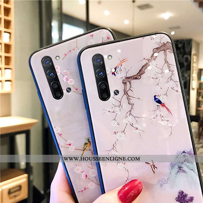 Housse Oppo Reno 3 Tendance Silicone Téléphone Portable Protection Net Rouge Style Chinois Créatif B