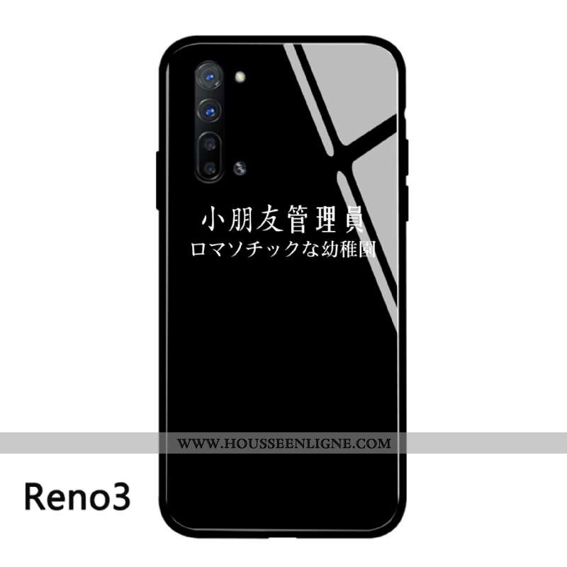 Housse Oppo Reno 3 Verre Personnalité Tout Compris Net Rouge Coque Noir Étui