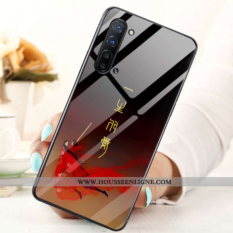 Housse Oppo Reno 3 Verre Téléphone Portable Étui Bleu Coque