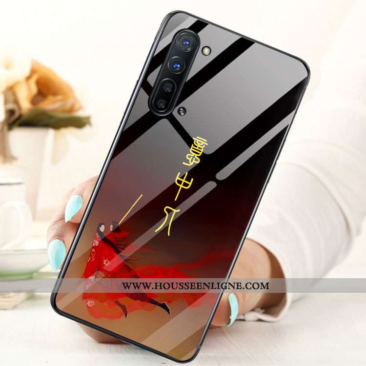 Housse Oppo Reno 3 Verre Téléphone Portable Étui Bleu Coque