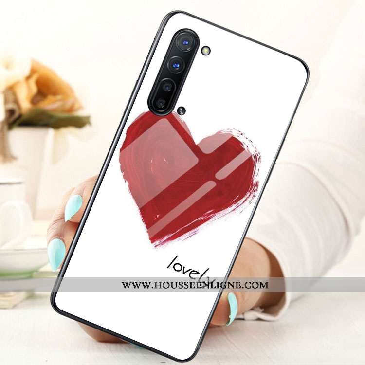 Housse Oppo Reno 3 Verre Téléphone Portable Étui Bleu Coque
