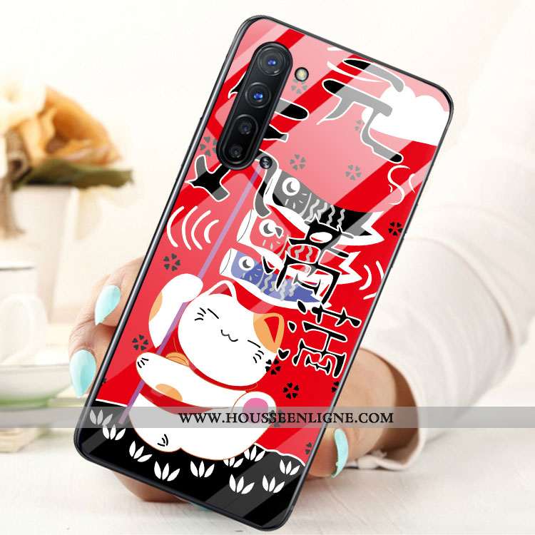 Housse Oppo Reno 3 Verre Téléphone Portable Étui Bleu Coque