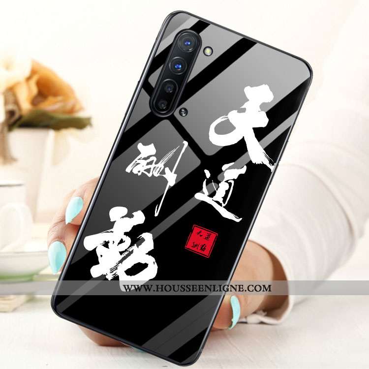Housse Oppo Reno 3 Verre Téléphone Portable Étui Bleu Coque