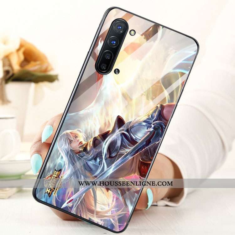 Housse Oppo Reno 3 Verre Téléphone Portable Étui Bleu Coque