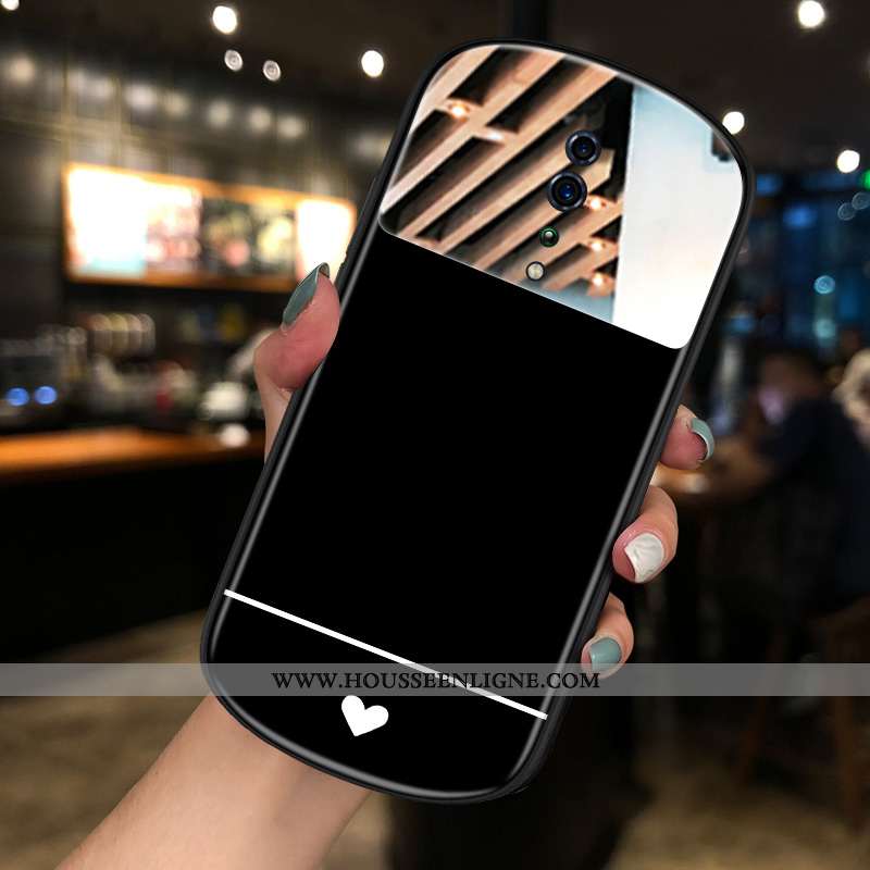 Housse Oppo Reno Z Créatif Tendance Miroir Blanc Rond Téléphone Portable Personnalité Blanche