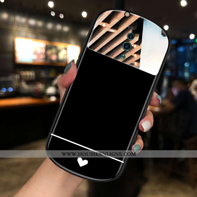 Housse Oppo Reno Z Créatif Tendance Miroir Blanc Rond Téléphone Portable Personnalité Blanche