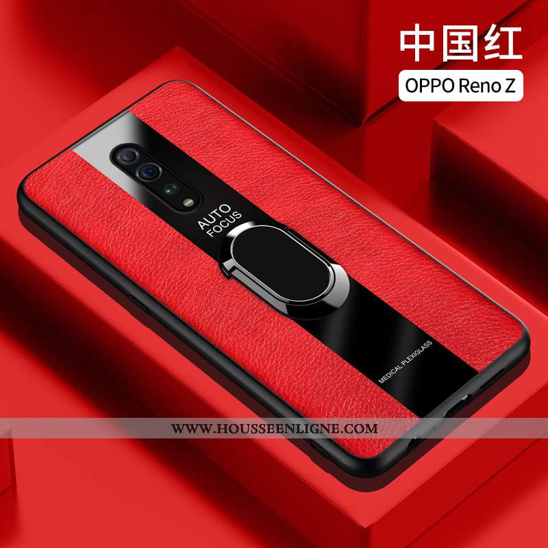 Housse Oppo Reno Z Cuir Fluide Doux Coque Orange Silicone Téléphone Portable Étui