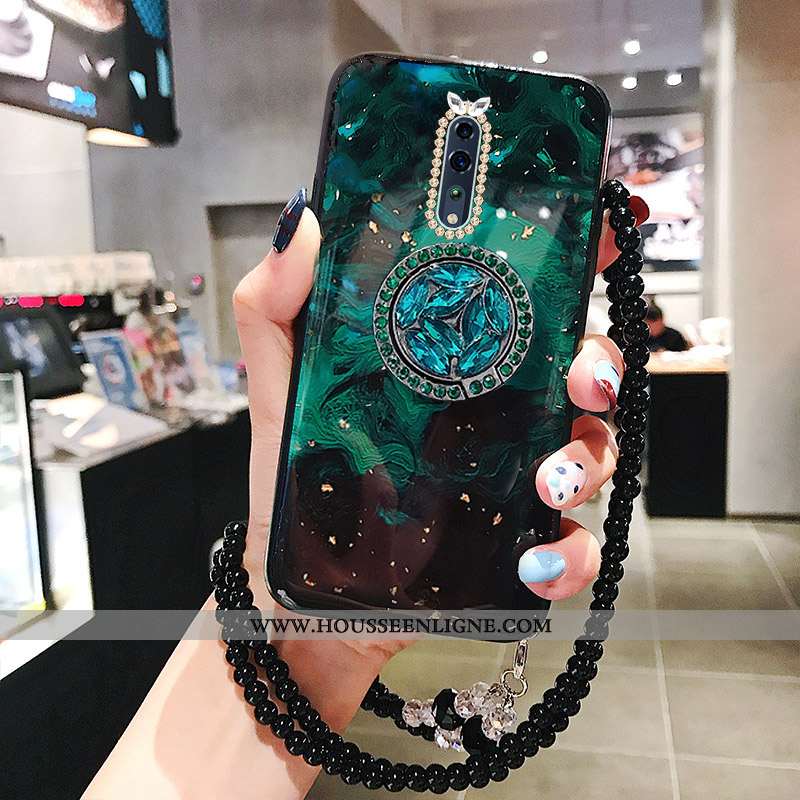 Housse Oppo Reno Z Incruster Strass Tendance Rouge Protection Luxe Téléphone Portable Mode