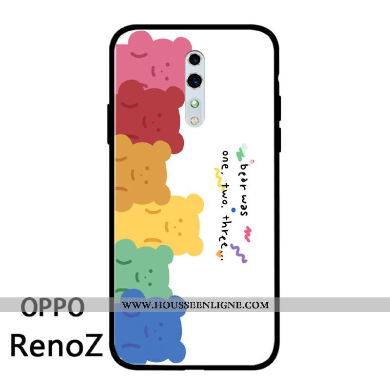 Housse Oppo Reno Z Légère Fluide Doux Étui Tout Compris Charmant Ours Incassable Blanche
