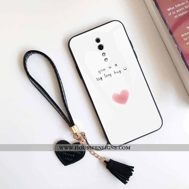 Housse Oppo Reno Z Silicone Verre Simple Coque Incassable Tendance Amour Blanche