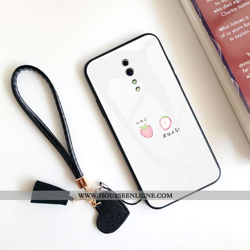 Housse Oppo Reno Z Silicone Verre Simple Coque Incassable Tendance Amour Blanche