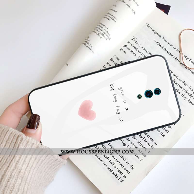 Housse Oppo Reno Z Silicone Verre Simple Coque Incassable Tendance Amour Blanche