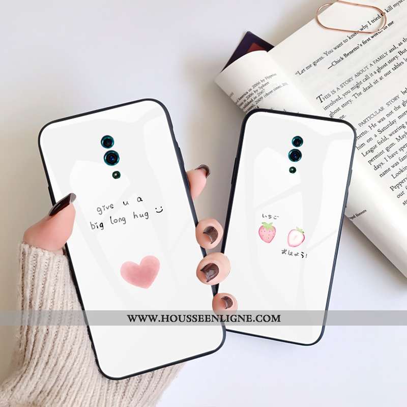 Housse Oppo Reno Z Silicone Verre Simple Coque Incassable Tendance Amour Blanche