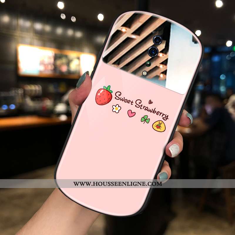 Housse Oppo Reno Z Tendance Maquillage Nouveau Coque Téléphone Portable Net Rouge Rond Rose
