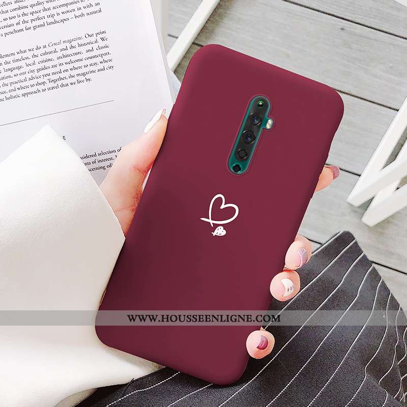 Housse Oppo Reno2 Créatif Ultra Coque Vent Simple Amoureux Tout Compris Rouge