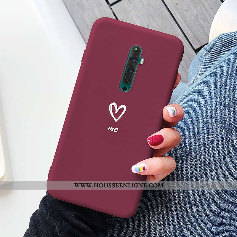Housse Oppo Reno2 Créatif Ultra Coque Vent Simple Amoureux Tout Compris Rouge