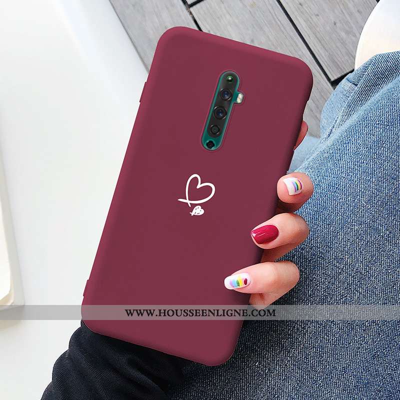 Housse Oppo Reno2 Créatif Ultra Coque Vent Simple Amoureux Tout Compris Rouge