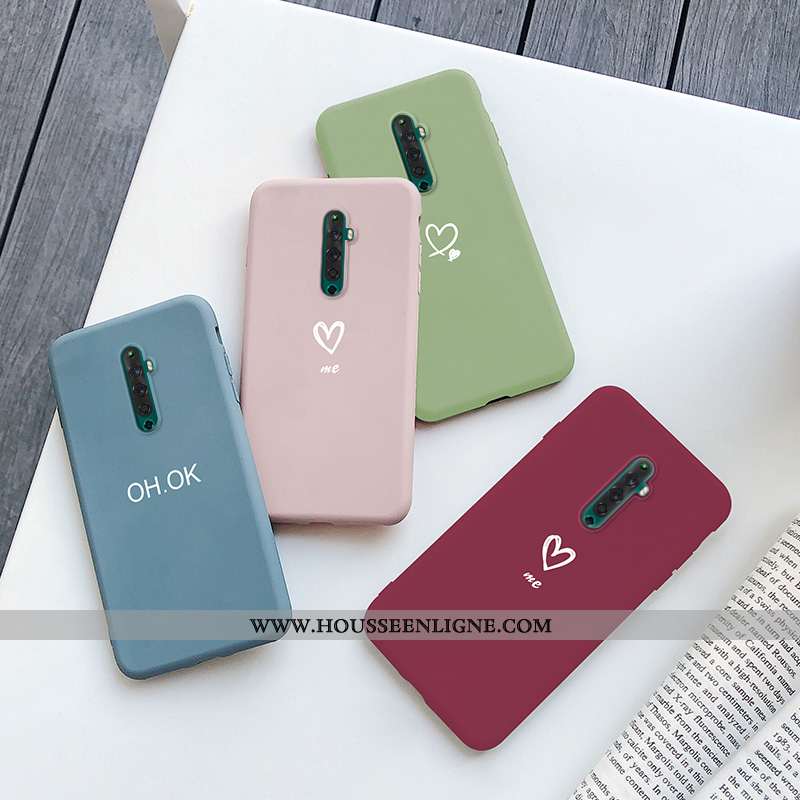 Housse Oppo Reno2 Créatif Ultra Coque Vent Simple Amoureux Tout Compris Rouge