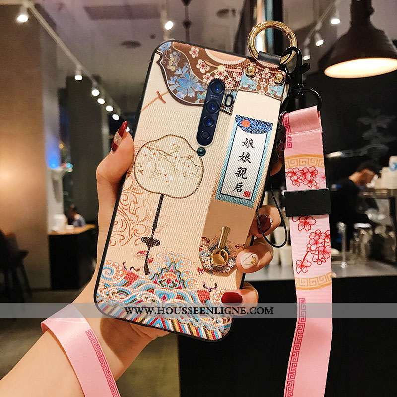 Housse Oppo Reno2 Fluide Doux Ornements Suspendus Nouveau Coque Rouge Vert Téléphone Portable Verte
