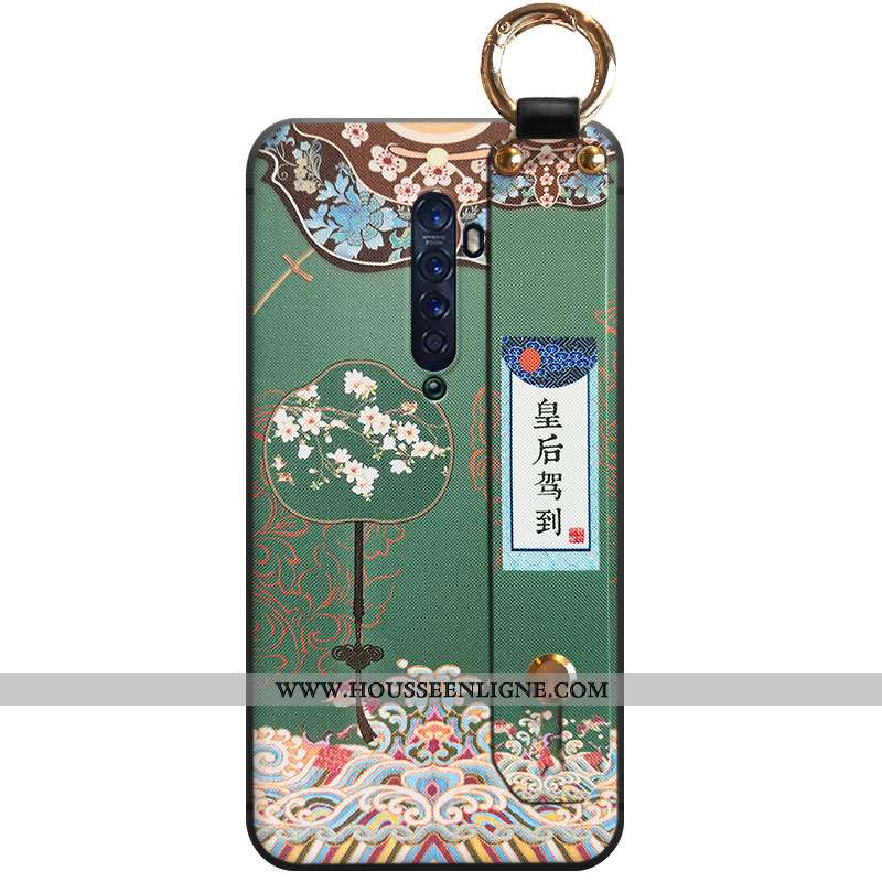 Housse Oppo Reno2 Fluide Doux Ornements Suspendus Nouveau Coque Rouge Vert Téléphone Portable Verte