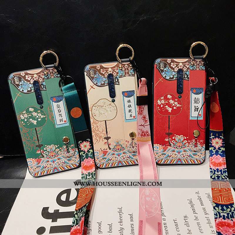 Housse Oppo Reno2 Fluide Doux Ornements Suspendus Nouveau Coque Rouge Vert Téléphone Portable Verte