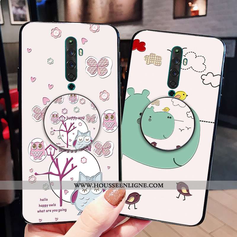 Housse Oppo Reno2 Légère Fluide Doux Support Coque Frais Incassable Rose