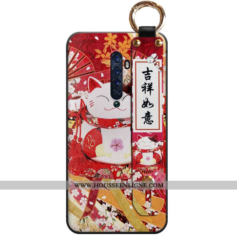 Housse Oppo Reno2 Protection Ornements Suspendus Créatif Support Personnalité Étui Coque Rouge