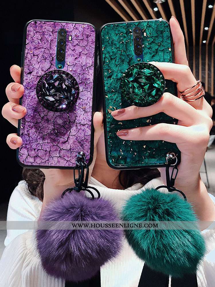 Housse Oppo Reno2 Silicone Protection Coque Tendance Net Rouge Violet Fluide Doux