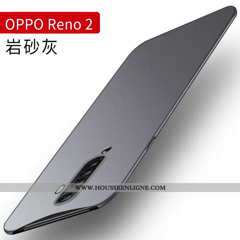 Housse Oppo Reno2 Silicone Protection Téléphone Portable Légère Difficile Délavé En Daim Ultra Gris