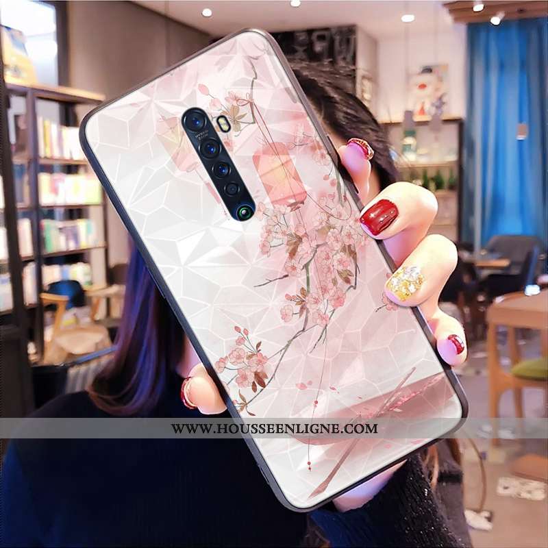 Housse Oppo Reno2 Tendance Modèle Fleurie Téléphone Portable Tout Compris Style Chinois Bleu Incassa