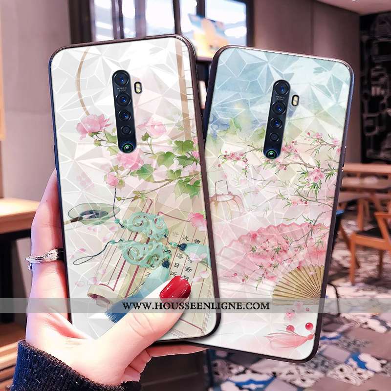 Housse Oppo Reno2 Tendance Modèle Fleurie Téléphone Portable Tout Compris Style Chinois Bleu Incassa