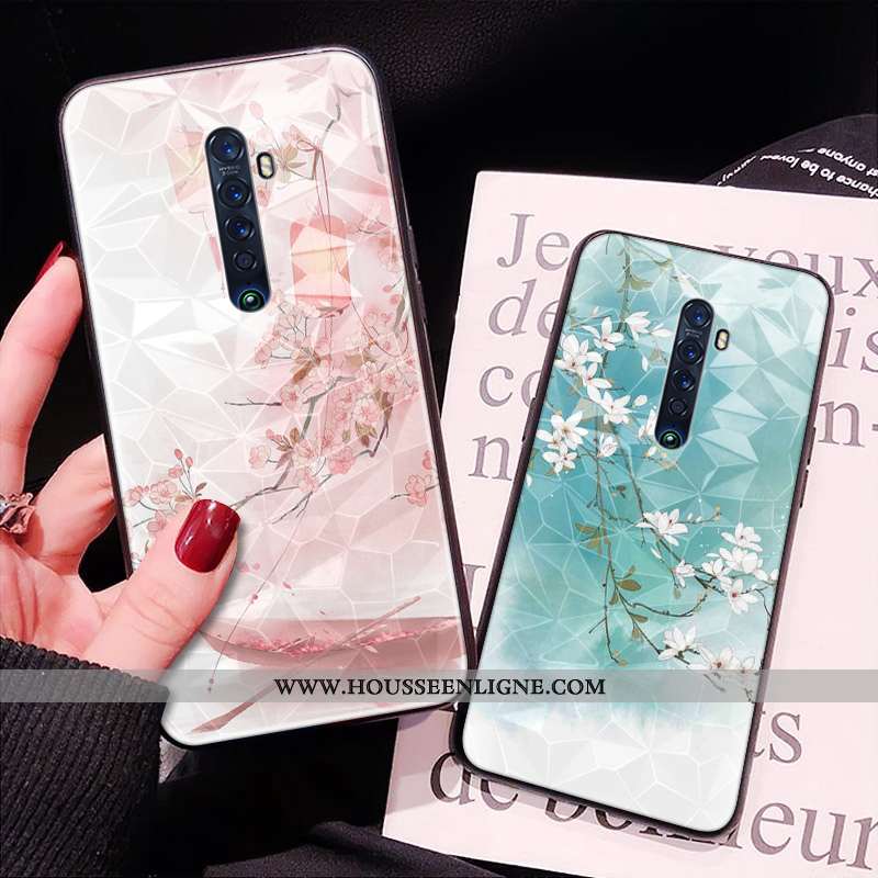 Housse Oppo Reno2 Tendance Modèle Fleurie Téléphone Portable Tout Compris Style Chinois Bleu Incassa