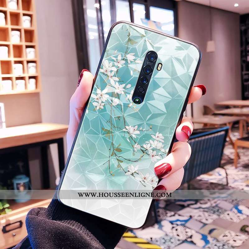 Housse Oppo Reno2 Tendance Modèle Fleurie Téléphone Portable Tout Compris Style Chinois Bleu Incassa