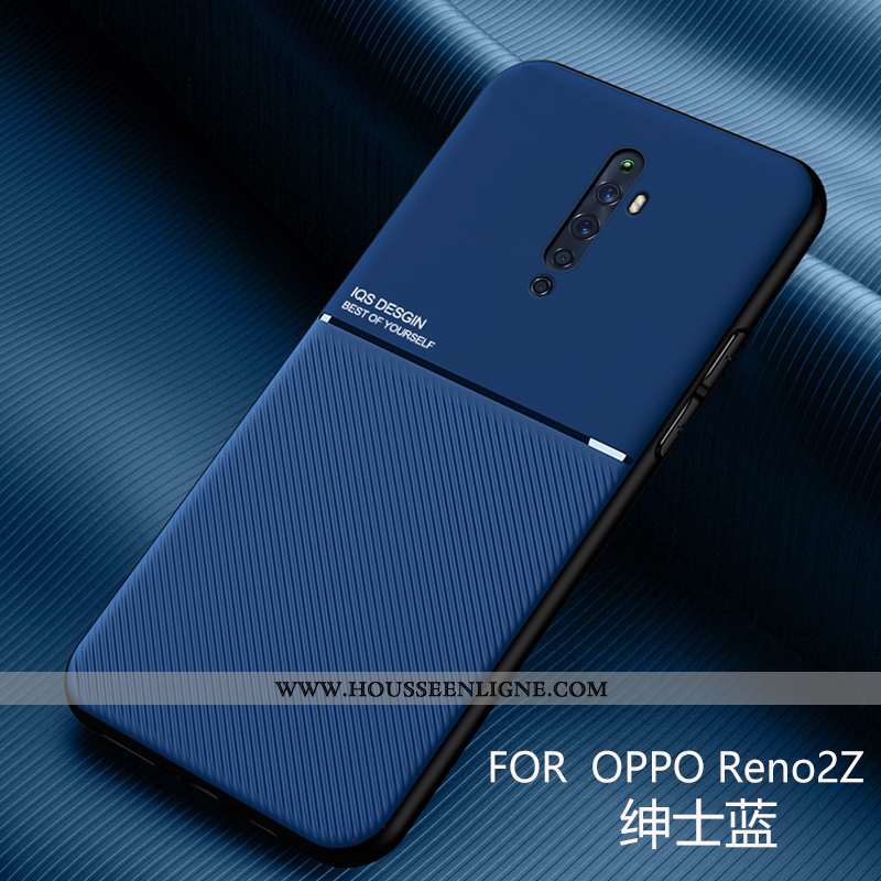 Housse Oppo Reno2 Z Créatif Tendance Coque Bleu Marin Invisible Protection Net Rouge Bleu Foncé