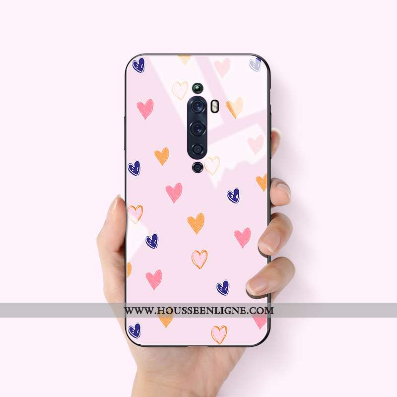 Housse Oppo Reno2 Z Créatif Ultra Protection Tendance Tout Compris Difficile Net Rouge Rose