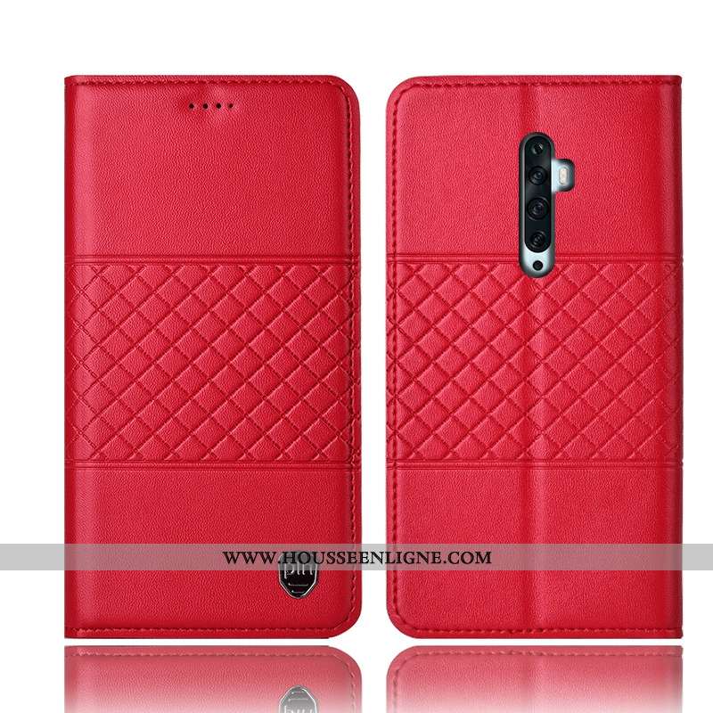 Housse Oppo Reno2 Z Cuir Véritable Protection Incassable Coque Étui Téléphone Portable Jaune