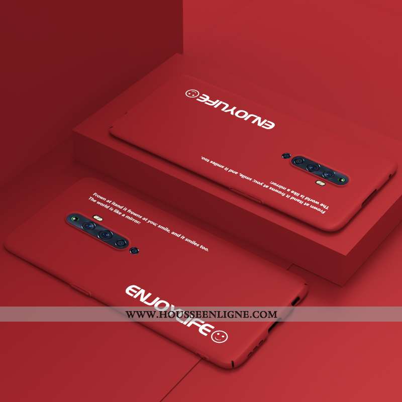 Housse Oppo Reno2 Z Légère Protection Délavé En Daim Étui Luxe Difficile Net Rouge Jaune