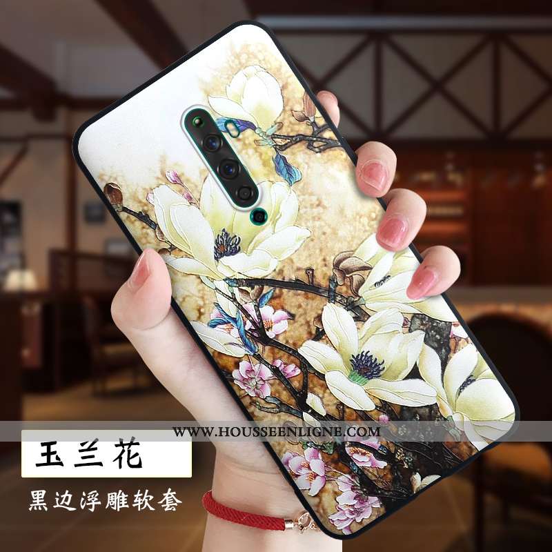 Housse Oppo Reno2 Z Protection Délavé En Daim Rouge Légère Style Chinois Gaufrage Nouveau