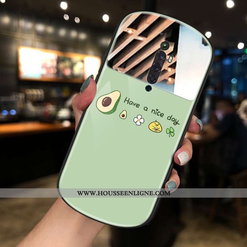Housse Oppo Reno2 Z Tendance Téléphone Portable Net Rouge Nouveau Rond Coque Jaune