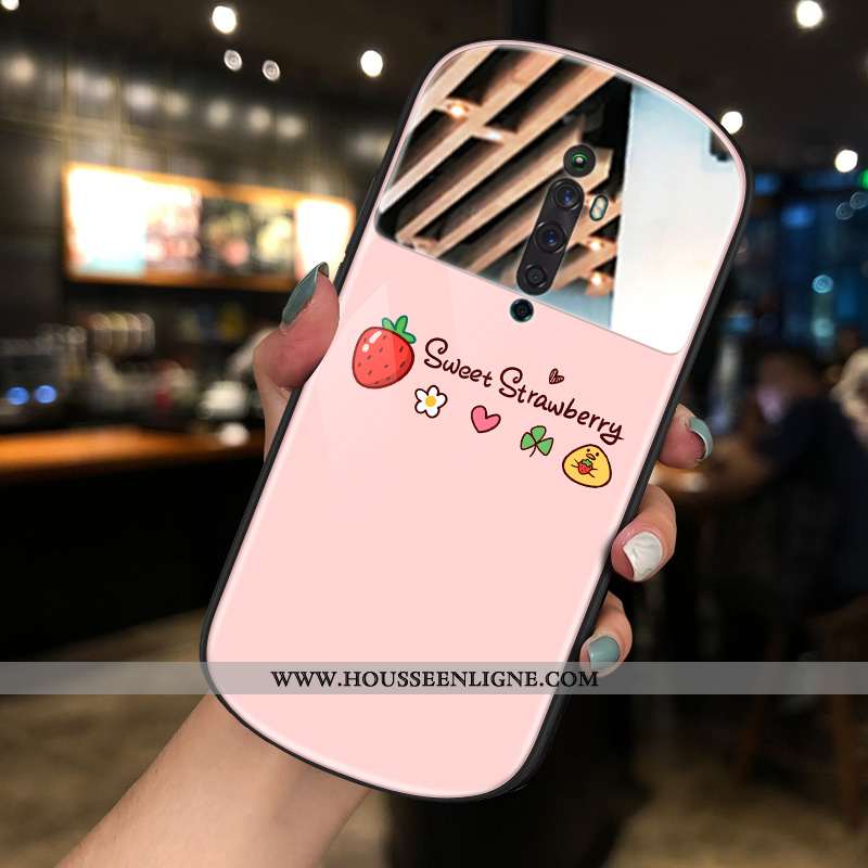 Housse Oppo Reno2 Z Tendance Téléphone Portable Net Rouge Nouveau Rond Coque Jaune