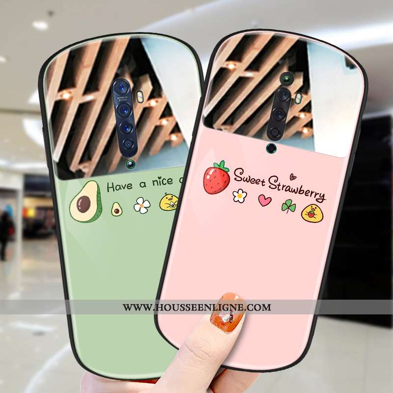 Housse Oppo Reno2 Z Tendance Téléphone Portable Net Rouge Nouveau Rond Coque Jaune